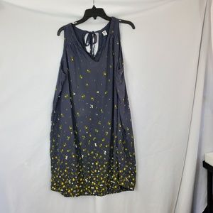 Old Navy gray and yellow shift dress tie back XXL